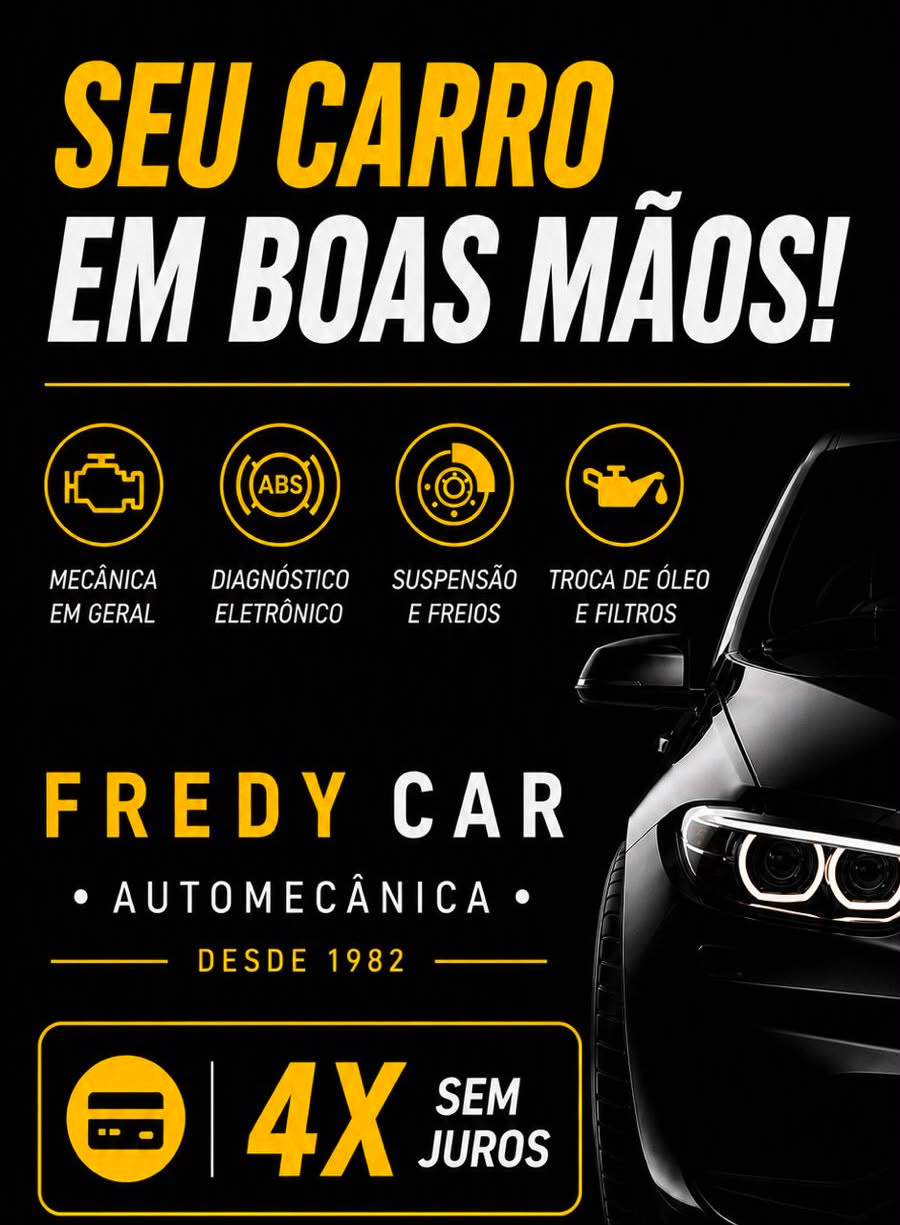 Fredy Car — seu carro em boas mãos: mecânica em geral, diagnóstico eletrônico, suspensão, freios, troca de óleo e filtros